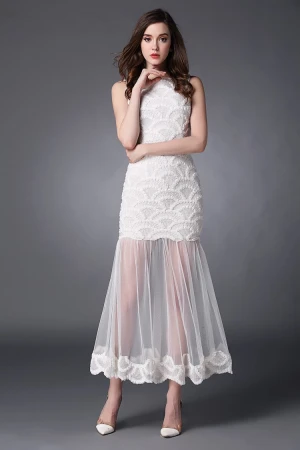 Cute girl in white dress