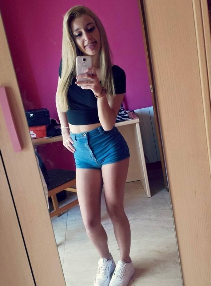 Skinny cute teen in short I