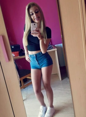 Skinny cute teen in short I