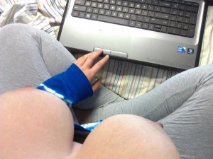 big tits....Sweat pants.....perfect combination.