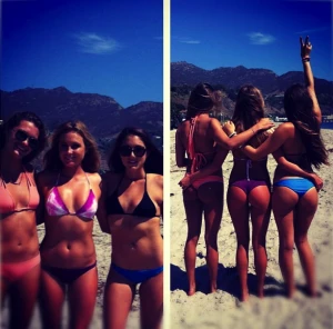 three sexy girls, all have nice tits and perfect asses