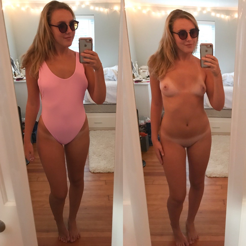 sexy blonde with nice tanlines