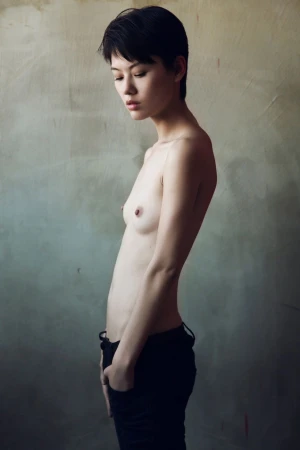 Asian tomboy topless