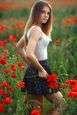 Hot brunette teen in mini skirt looking sexy as hell