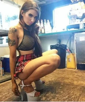 Grabbing her heels