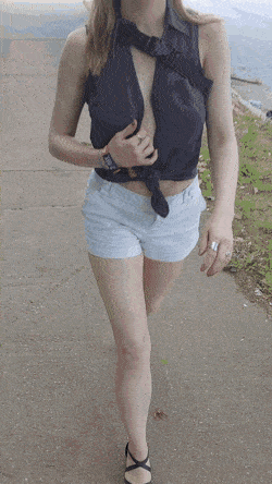 Walking down the sidewalk