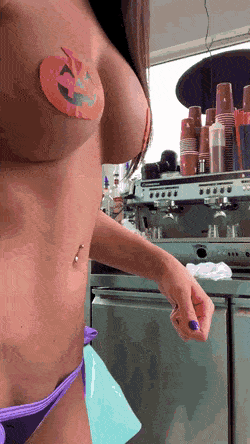 Jack O Lanterns On Hot Babes Tits Wearing Sexy Panties