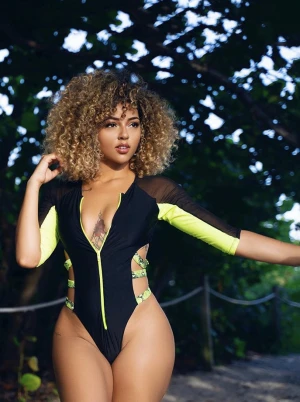Gorgeous curly haired ebony beauty