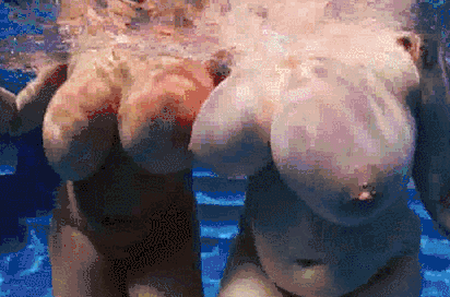 Bouncing big boobs pool