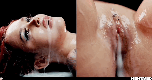 Purple Bitch filled in cum by massive alien on Hentaied