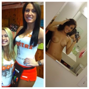 Hooters Girl Before and After