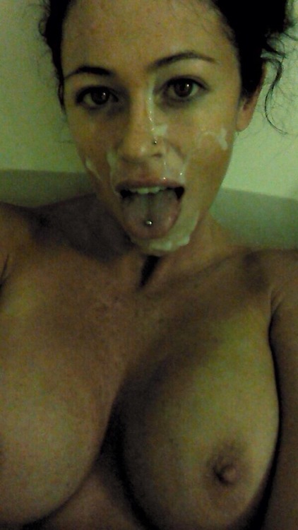 Cum covered face