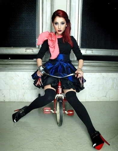 Ariana Grande on a bike
