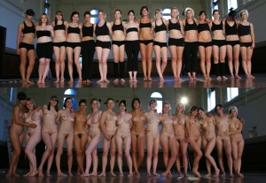 Naked yoga class