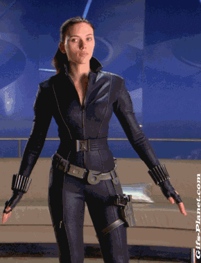 Scarlett shows off the merchandise