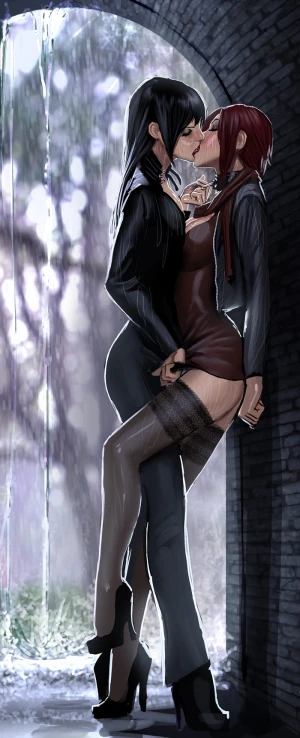 Fabulous lesbian in incredible anime porn picture